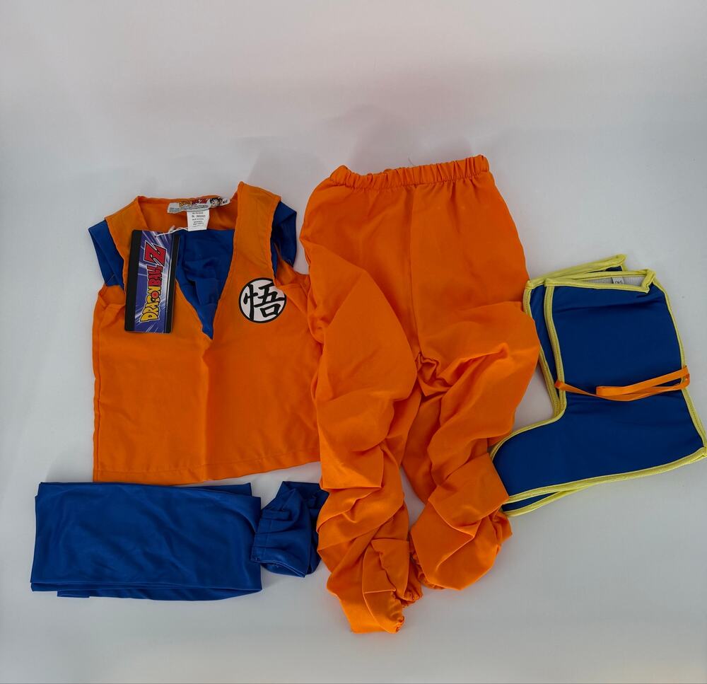 Dragon Ball Z Goku Costume Kids Small 4-6 Orange Anime Cosplay NWT Complete